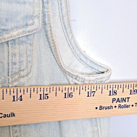 Abercrombie & Fitch NWT Light Wash Distressed Denim Trucker Vest Womens Large - Picture 6 of 10